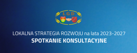 Grafika poglądowa do treści postu, na granatowym tle logo LGD i napis Spotkanie konsultacyjne